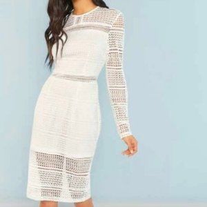 SHEIN Guipure Lace Overlay Bodycon Dress